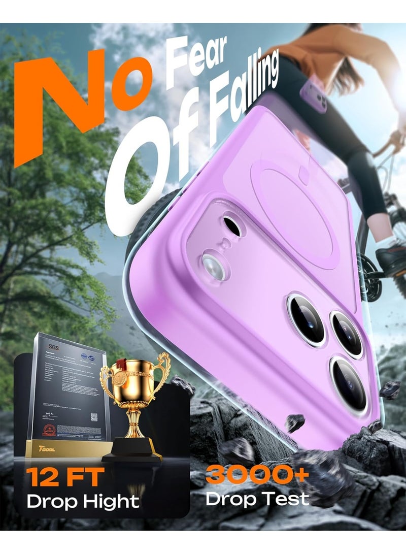 ACLIX Magnetic Case for iPhone 17 Pro Max, Compatible with MagSafe, Matte Plating Luxury Cover, Soft TPU Shockproof Protective Phone Case | Light Purple - Image 5