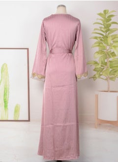 إسكدنيا إمرأة مسلمة Abaya مساء ثوب متألق حجر الراين ثوب زخرفيّة , حزام سير , ثوب قرنفل عميق  - Image 3