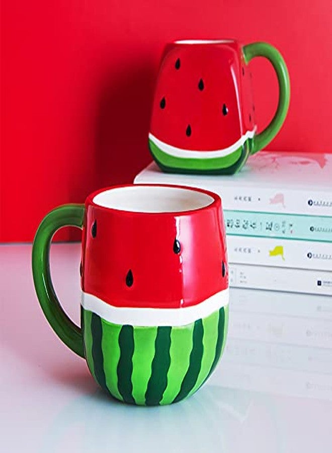 123Arts Coffee Mug,Watermelon Fruit Shape Ceramic Coffe Mug Teacup Milk Cup Oatmeal Cup - Image 5