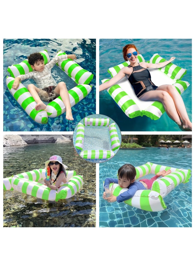 Generic Inflatable Pool Float Chair Lounge for Adults and Kids Floating,Stripe Pattern Float Hammock for Pool Party Summer Water Fun  - Image 4