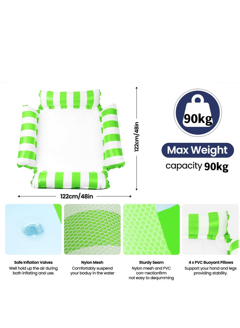 Generic Inflatable Pool Float Chair Lounge for Adults and Kids Floating,Stripe Pattern Float Hammock for Pool Party Summer Water Fun  - Image 2