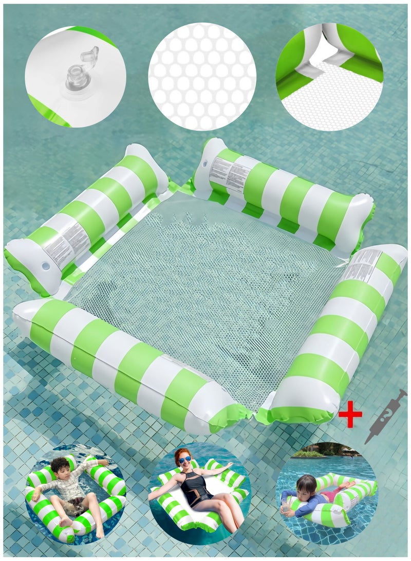 Generic Inflatable Pool Float Chair Lounge for Adults and Kids Floating,Stripe Pattern Float Hammock for Pool Party Summer Water Fun  - Image 1