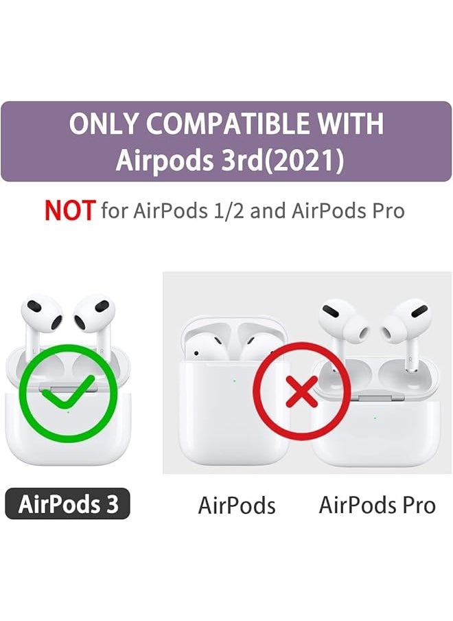 erorex - Soft Clear Tpu Case For Airpods 3 2021 Purple Colorful Bow Keychain Cover Cute 3D Bow Design Cover Clear Protective Case Shockproof Case Cute Protective Cover For Girls Woman Airpods 3 - Image 1