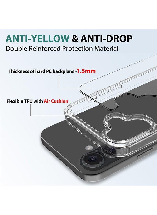 أوشن - متوافق مع iPhone 16 غلاف شفاف غلاف قوي رقيق رقيق مرن مقاومة الخدش الحماية ضد السقوط الحماية من الصدمات iPhone 16 Anti-slip Back Accessory الهاتف المحمول، Black/Clear - Image 1