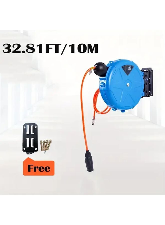 32 81FT 10M Automatic Retractable Air Compressor Hose Reel 180 Degree Rotatable Ceiling Wall Mountable Durable Plastic Air Drum - Image 2