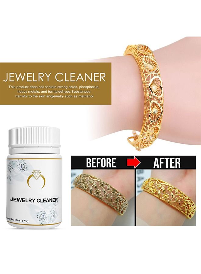 EELHOE Jewelry Cleaner for Silver, White Gold Platinum, Diamond, Sapphire, and other Stones, Liquid Solution for Ultrasonic Machine and Tarnish Removal Cream for Sparkling Brilliance(50ml) - Image 1