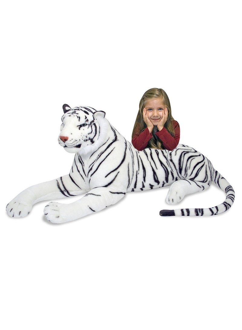 Plush White Snow Tiger Soft Plush Toy 80 Cm - Image 1