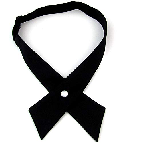 SYAYA Bow Tie for Women & Men, Cross Bowtie with Adjustable Elegant for JK Dresses & School Uniform & Graduation & Cosplay WB-T6 (Black) - Image 1