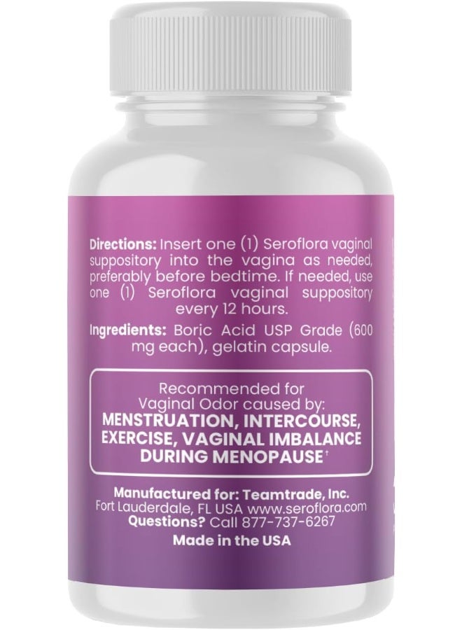 Serovera Seroflora Boric Acid Suppositories 600mg with Vaginal Applicator - Image 4