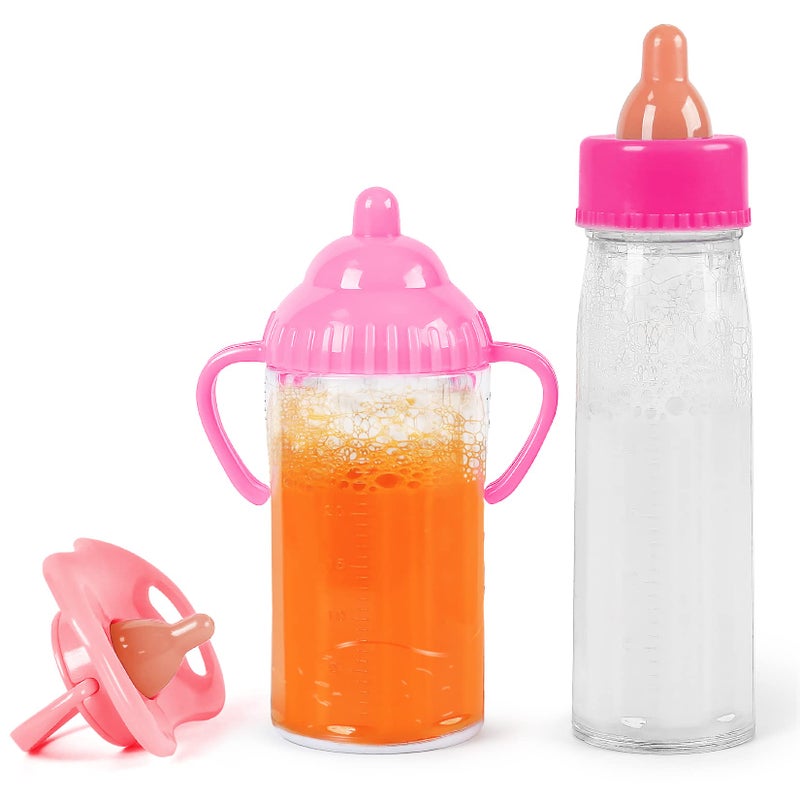 Vollence Magic Baby Doll BottlesMagic Doll Disappearing Milk and Juice Baby Doll Accessories Toys Baby Doll Feeding Set - Image 2