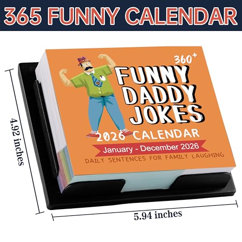 Suphigher 2026 Desk Calendar - 2026 Daily Calendar, Funny Calendars 2026 with 360+ Daily Jokes, 5.85" * 4.85", One Page a Day, Daily Joke Calendars with Interesting sentences and Vivid Pictures, Great Gift for Kids - Image 5