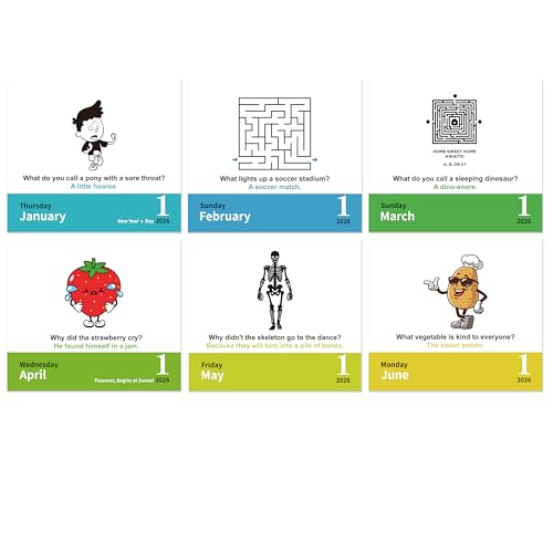 Suphigher 2026 Desk Calendar - 2026 Daily Calendar, Funny Calendars 2026 with 360+ Daily Jokes, 5.85" * 4.85", One Page a Day, Daily Joke Calendars with Interesting sentences and Vivid Pictures, Great Gift for Kids - Image 4