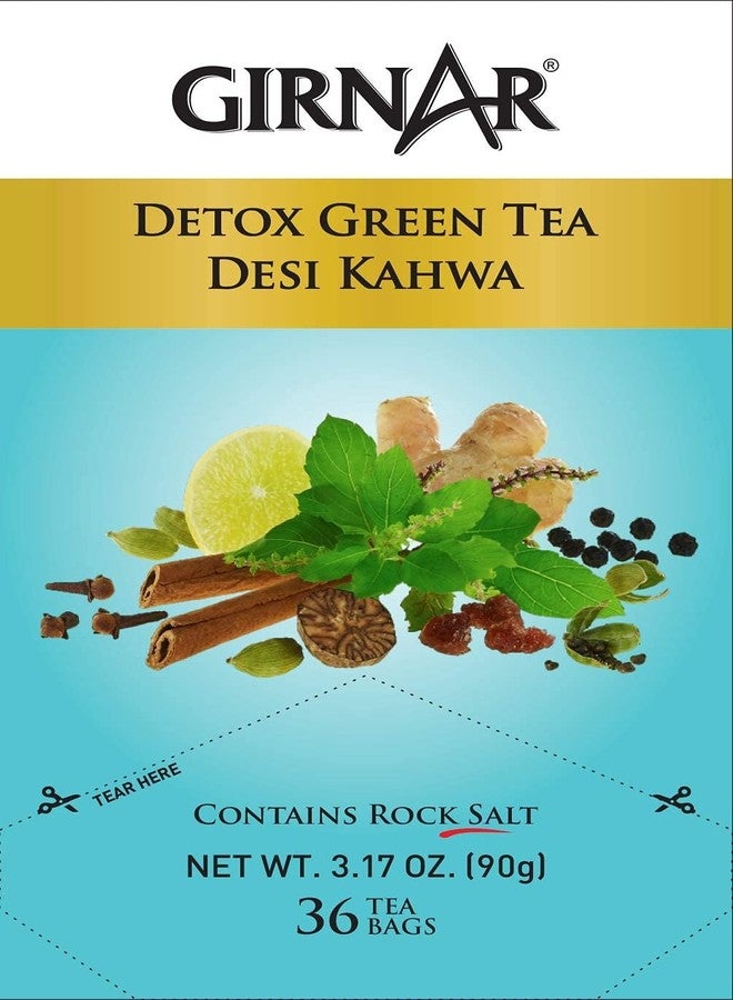 Girnar Green Tea Desi Kahwa (Detox Tea) - 36 Tea Bags X 2 Packs - Image 2