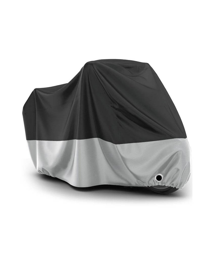 SYOSI Waterproof Motorcycle Cover, Outdoor Motorcycle Cover Motorbike Cover, All Season Outdoor Protection, Motorcycle Garage Cover Winter-proof with 2 Windproof Buckles Lock Hole  - Image 1