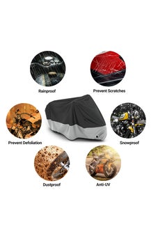SYOSI Waterproof Motorcycle Cover, Outdoor Motorcycle Cover Motorbike Cover, All Season Outdoor Protection, Motorcycle Garage Cover Winter-proof with 2 Windproof Buckles Lock Hole  - Image 5