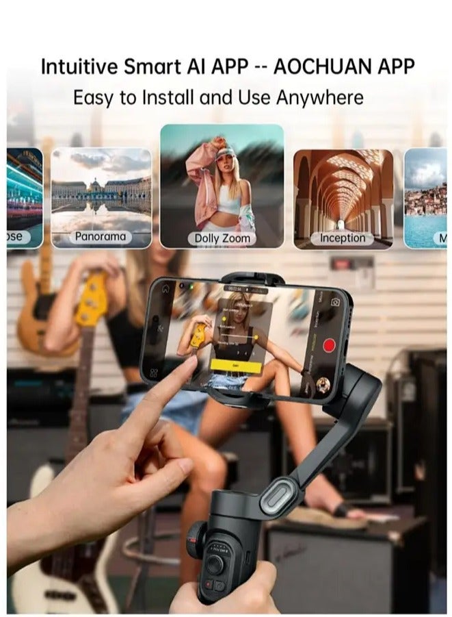 Phone Gimbal Stabiliser 3-Axis Smartphone Foldable Gimbal for Phone Gimble with Focus Wheel TikTok YouTube Vlog Stabiliser for iPhone & Android  - Image 4