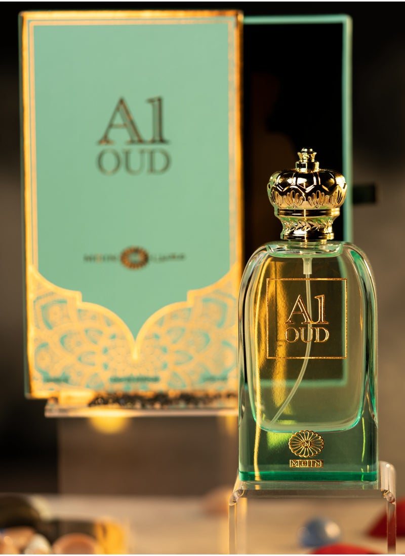 Moin A1 Oud Perfume 100ml - Luxurious Rose, Oud, Amber & Patchouli Fragrance for Men & Women - Long Lasting Woody & Floral Scent - Elegant & Sophisticated Gift Idea  - Image 2