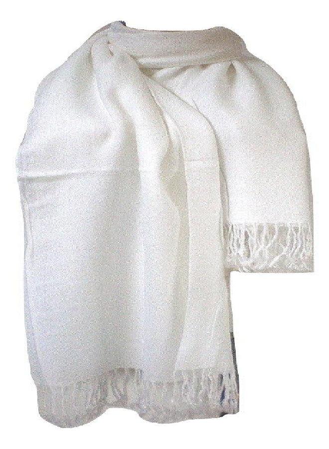 Tapp Collections Premium Pashmina Shawl Wrap Scarf - White - Image 3