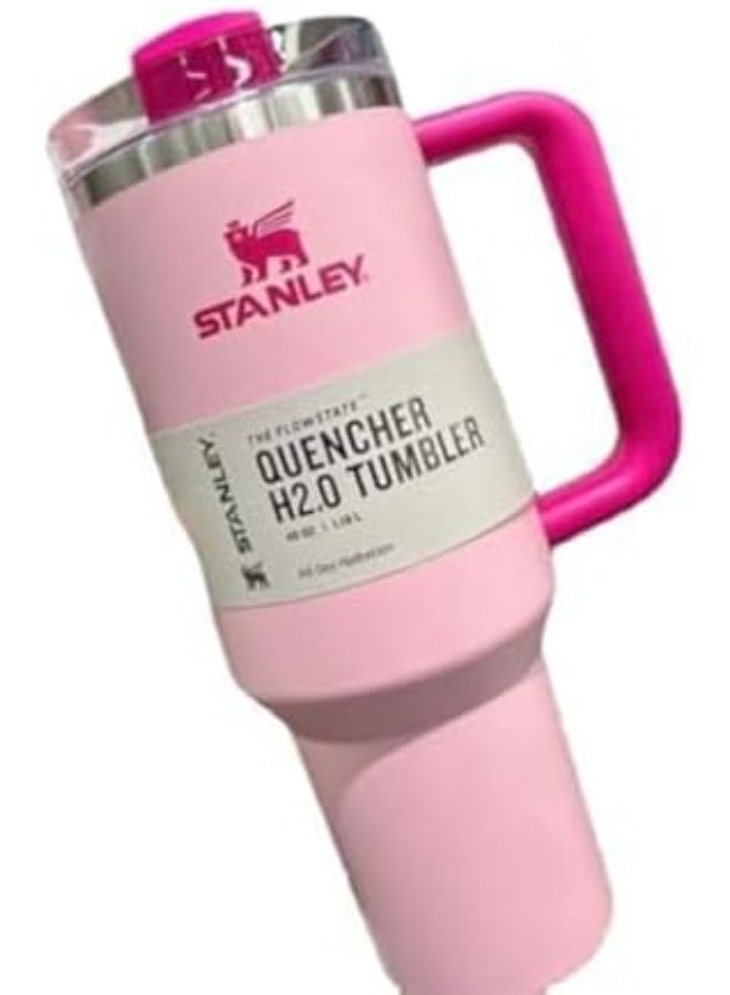 1.18L mug with handle and straw, insulated design with lid, double-walled stainless steel travel coffee mug, vacuum insulated, keeps drinks cold and hot for hours (multi-color)