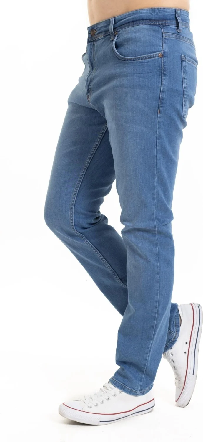 موتلو سيتي New Season Men's Four Seasons Lycra Regular Full Mold Straight Leg Zippered Jeans 720