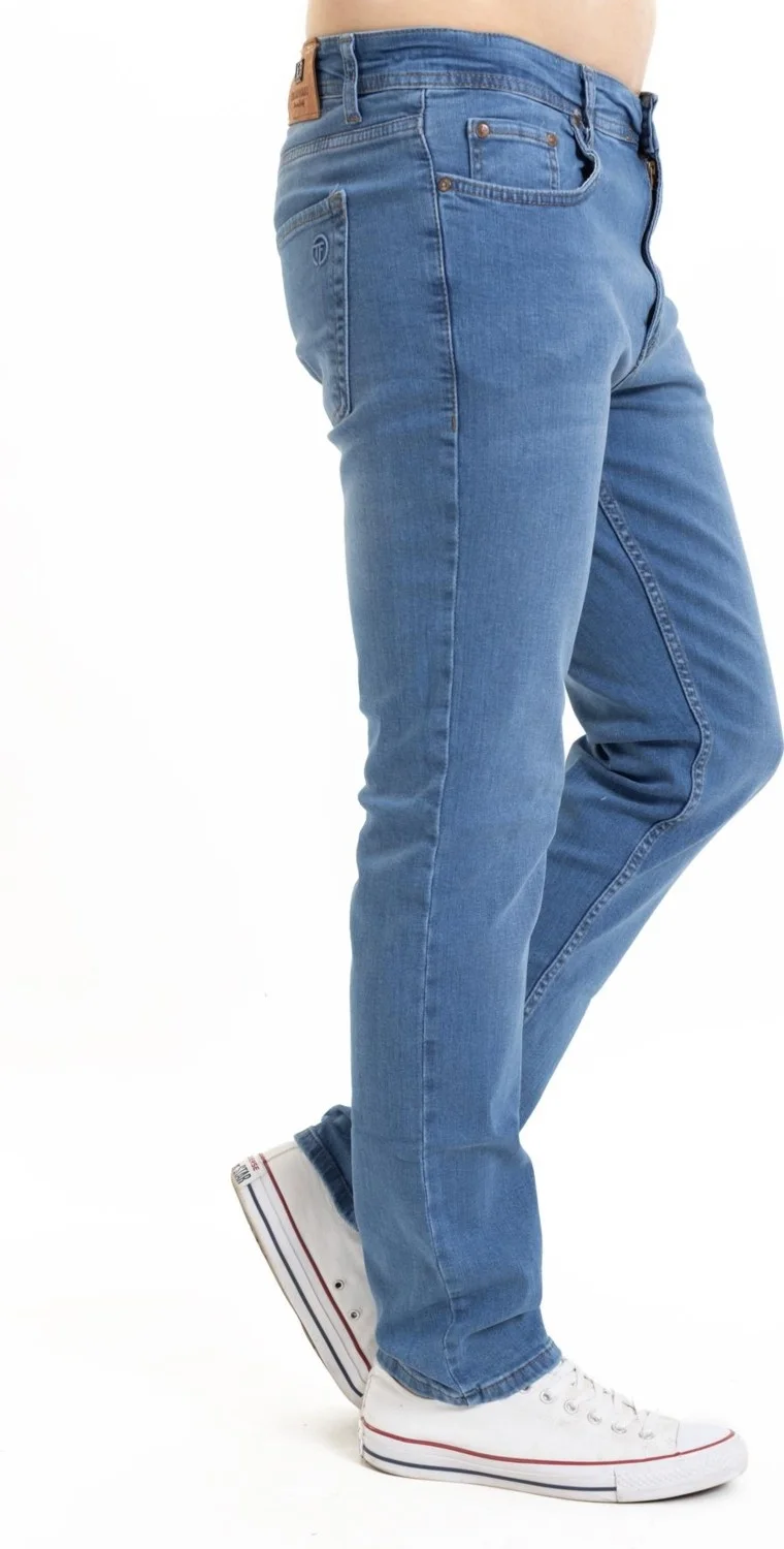 موتلو سيتي New Season Men's Four Seasons Lycra Regular Full Mold Straight Leg Zippered Jeans 720