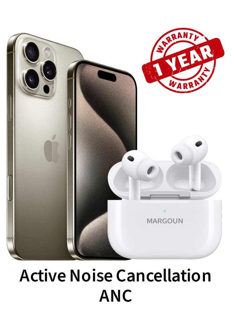 MARGOUN Wireless Earbuds Pro 2 (2rd Generation) 2022 with Active Noise Cancelation ANC , Adaptive Transparency and 30-Hour Battery Life for Apple iPhone 15 Pro Max - White White-15PM - Image 1