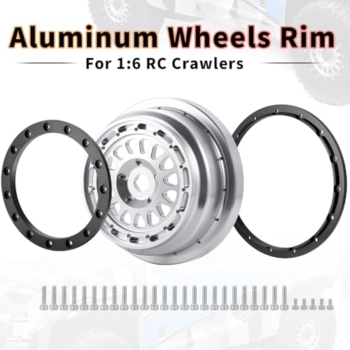 RCLIONS 16th CNC Aluminium RC Car Beadlock Wheel Rims 4PCS for 16 LOSI Super Baja Rey 20 Big Rey Upgrades Parts - Image 5