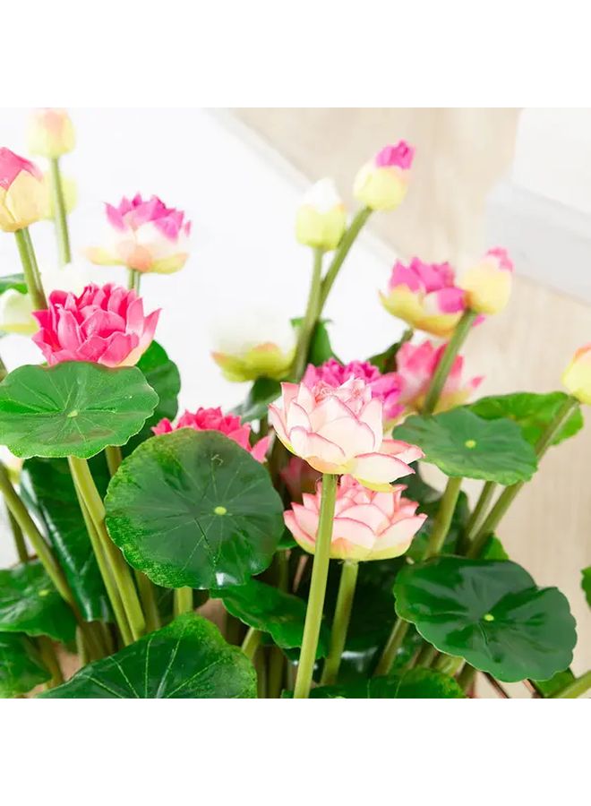 Purple Lotus Artificial Flowers 3pcs Realistic Silk Home Decor Aquarium Zen Garden - Image 1