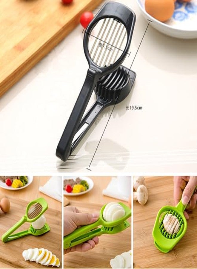Haofy Egg Slicer, Boiled Egg Cutter, Multifunctional Handheld Kiwi Banana Strawberry Fruit Slicer, Stainless Steel Wire with 2 Cutting Faces, Home Kitchen Bar Tool - Image 3
