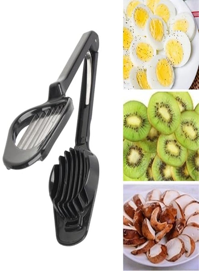 Haofy Egg Slicer, Boiled Egg Cutter, Multifunctional Handheld Kiwi Banana Strawberry Fruit Slicer, Stainless Steel Wire with 2 Cutting Faces, Home Kitchen Bar Tool - Image 5