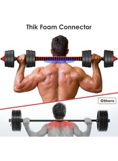 Bolivia's Adjustable Dumbbell & Barbell Set 10kg Red/Black - 3-in-1 Rubber Grip Home Gym Equipment with Weight Plates for Men Women Strength Training  - Image 4