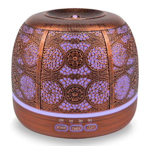 ARVIDSSON 500ml Essential Oil Diffuser Metal Diffusers for Essential Oils Aromatherapy Oil Diffuser for Large Room Color Changing Mood Light Mist Timer Setting Gift for Women - Image 2