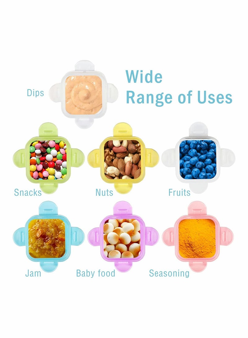 سيوسي 7 حاويات خلع الملابس مربع الغداء ، syosi 60 مل بهار حاوية صغيرة مع غطاء ، مانعة للتسرب ، سلطة خلع الملابس حاوية قابلة لإعادة الاستخدام ، ومناسبة للكبار والأطفال ، ميني علبة - Image 2