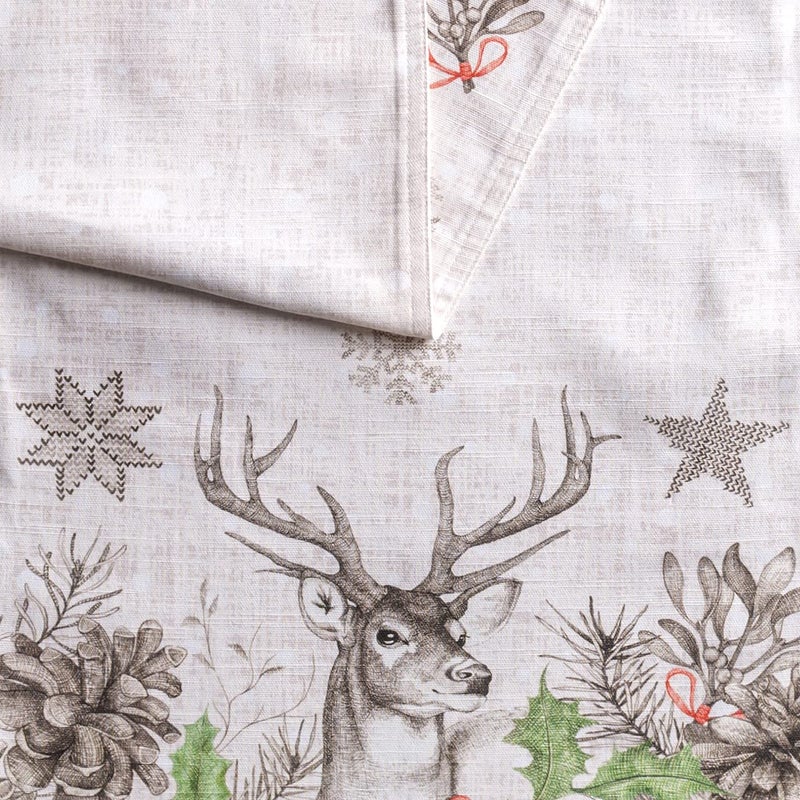 Maison d' Hermine Tablerunners 100% Cotton Table Runner Decorative Table Cover for Mothers Day  Home  Kitchen  Dining & Camping  Christmas Dew (Double Layer) - Thanksgiving/Christmas (14.50""x108"") - Image 3