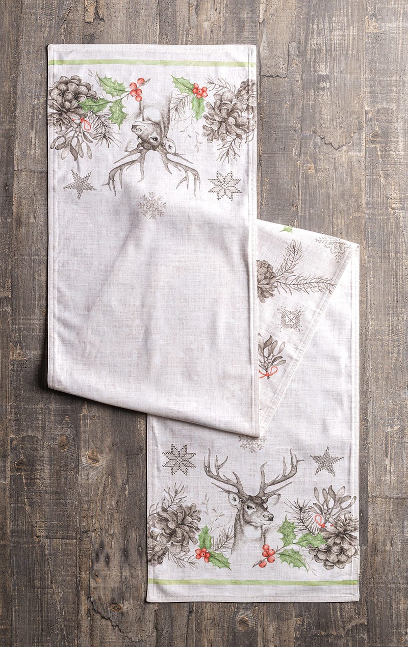 Maison d' Hermine Tablerunners 100% Cotton Table Runner Decorative Table Cover for Mothers Day  Home  Kitchen  Dining & Camping  Christmas Dew (Double Layer) - Thanksgiving/Christmas (14.50""x108"") - Image 2