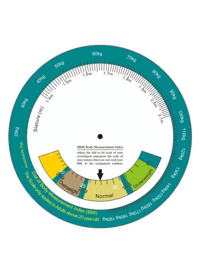 Disease Control BMI Body Mass Index Health Large Turntable Bmi Turntable Height And Weight Wall-mounted Measurement Quick Look-up Table-Model:BMI Turntable MS10 - Image 1