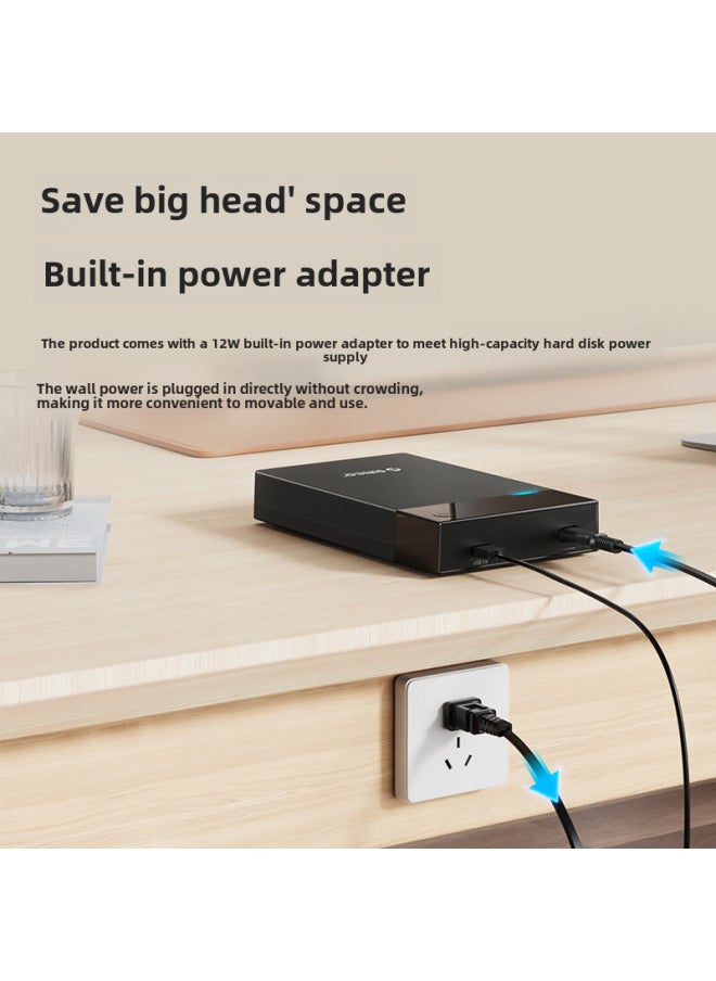 Generic - Hard Disk Box 3.5-inch SATA Serial Port Aluminum Alloy Mobile Mechanical Hard Disk Shell External 3.5-inch Hard Disk Box-Color:-5Gbps Multi-country Certification Built-in Power Supply-reject Inferior - Image 1