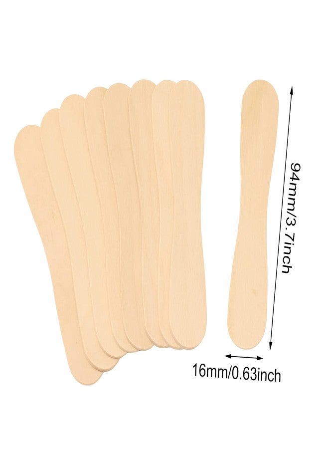 yueton 100PCS Wooden Ice Cream Spoons Sticks Disposable Wooden Tasting Spoons Sampling Spoons Small Dessert Spoons Yogurt Spoons Shovels Mini Spoons for Tasting, Sampling, Crafts - 3.7inch - Image 2