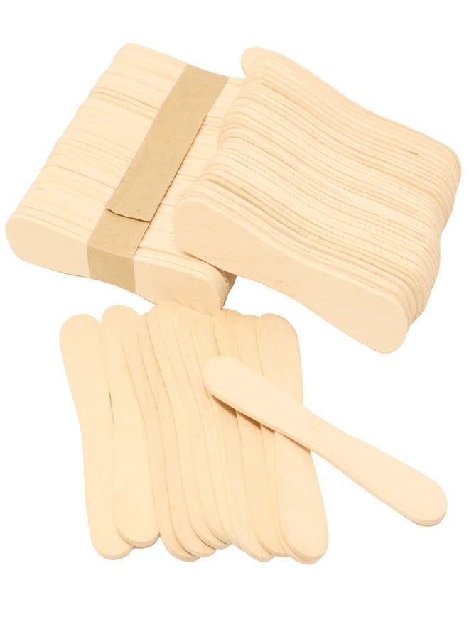 yueton 100PCS Wooden Ice Cream Spoons Sticks Disposable Wooden Tasting Spoons Sampling Spoons Small Dessert Spoons Yogurt Spoons Shovels Mini Spoons for Tasting, Sampling, Crafts - 3.7inch - Image 1