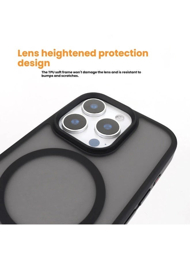 LR Nexus IPhone16pro frosted black transparent magnetic mobile phone case | Give a mobile phone film. - Image 5
