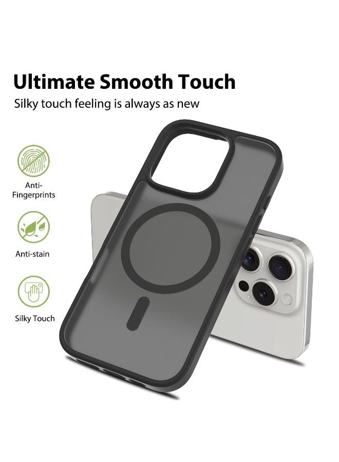 LR Nexus IPhone16pro frosted black transparent magnetic mobile phone case | Give a mobile phone film. - Image 2