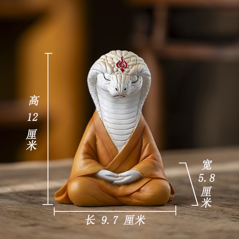 Mini Zen White Fox Succulent Pot Decor Gray mouse - Image 4