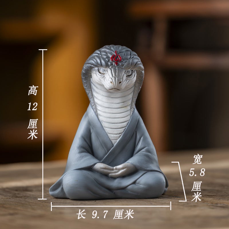 Mini Zen White Fox Succulent Pot Decor Gray mouse - Image 5