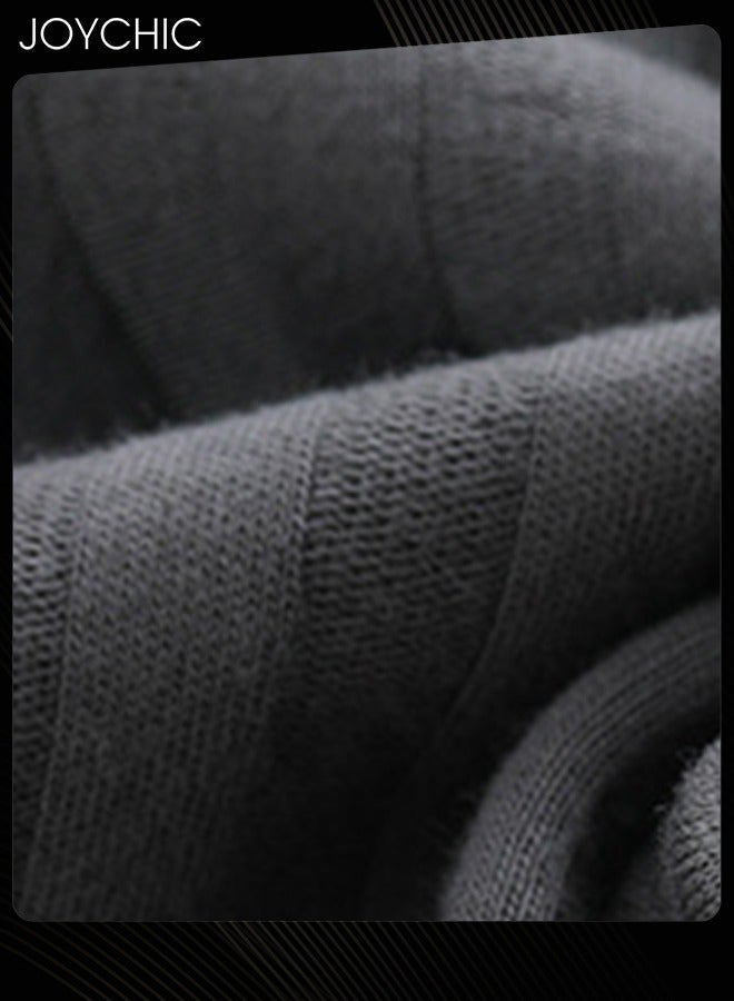 NIBEMINENT Mens Leisure Bedroom Sleepwear Summer Short Sleeved Pants Knitted Cotton Pajamas Set Youth Comfty Breathable Pullover Home Wear Grey - Image 2