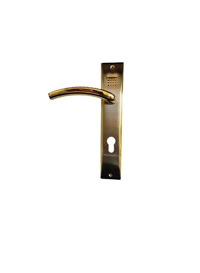 Robustline Lever Door Handle Lockset, Complete Set with Handle and Lockbody with 3 keys. (Gold + Silver) - Image 1