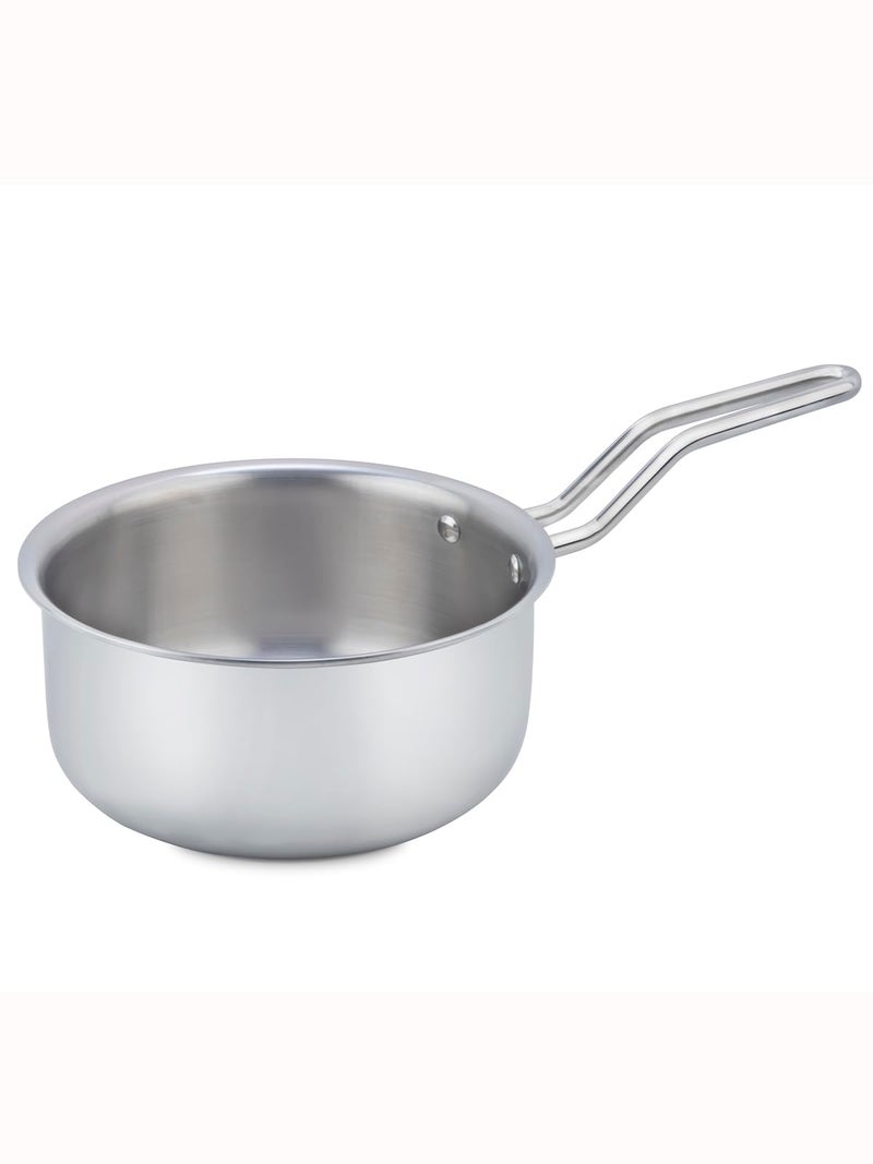 Home Pro HOME-PRO Triply Stainless Steel Sauce Pan 14cm Diameter with lid 1.1L Capacity (Triply, Induction Bottom) - Image 2