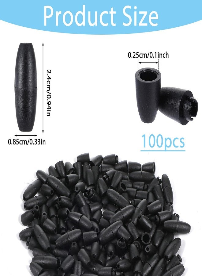 Ymapinc 100Pcs Breakaway Lanyard Clasp Plastic Break Away Clasps for Necklace Bracelets Lanyards DIY Crafts Black Safety Barrel Connectors for Jewelry Making (24mm) - Image 2
