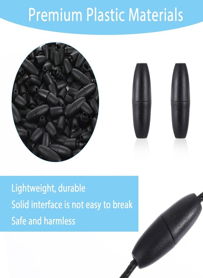 Ymapinc 100Pcs Breakaway Lanyard Clasp Plastic Break Away Clasps for Necklace Bracelets Lanyards DIY Crafts Black Safety Barrel Connectors for Jewelry Making (24mm) - Image 3