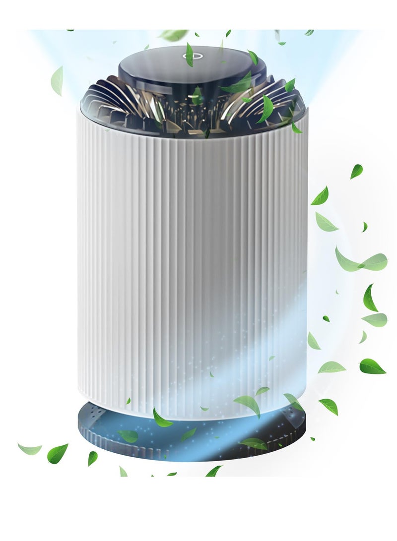 SYOSI Mini Air Purifier Small Air Purifier for Home Bedroom with Light and Two Speeds Activated Carbon Hepa Air Purifiers for Filters Out Pollen Dust and Pet Allergies Ideal for Bedroom  - Image 1