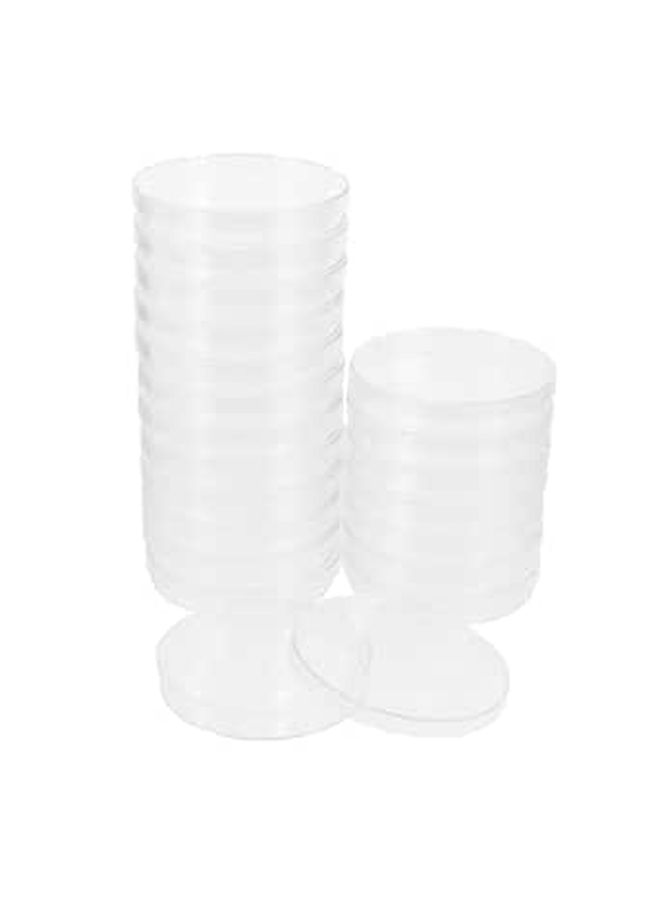 20 Pcs Clear Agar Petri Dishes With Lids For Cell Culture Laboratory Research - Image 1